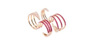 Reversible Gold and Pink Rings