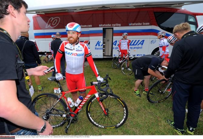 Luca Paolini (Katusha) at the start