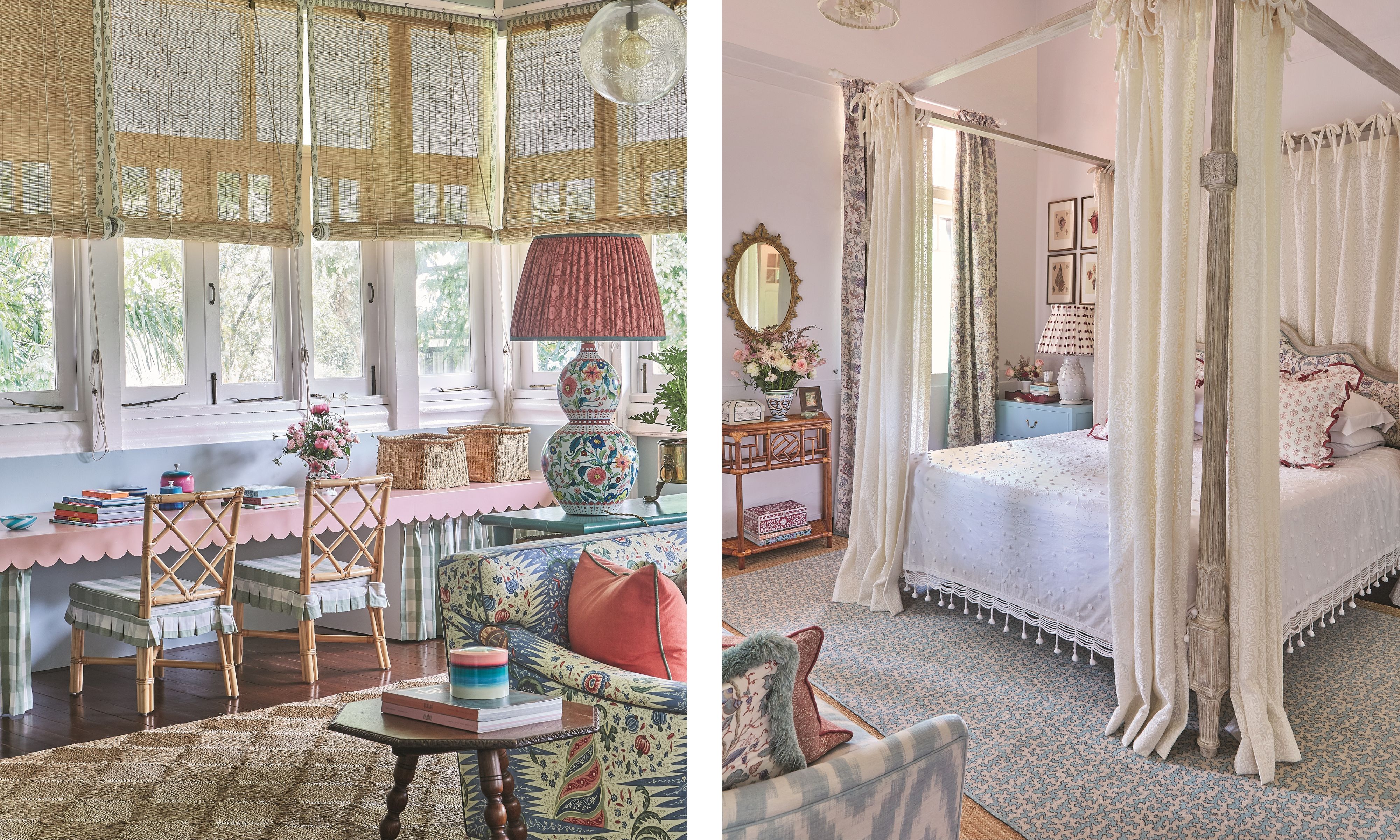 Colorful playroom and double bedroom