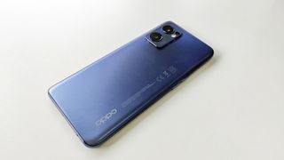 Oppo Find X5 Lite review: back of phone on a white desk