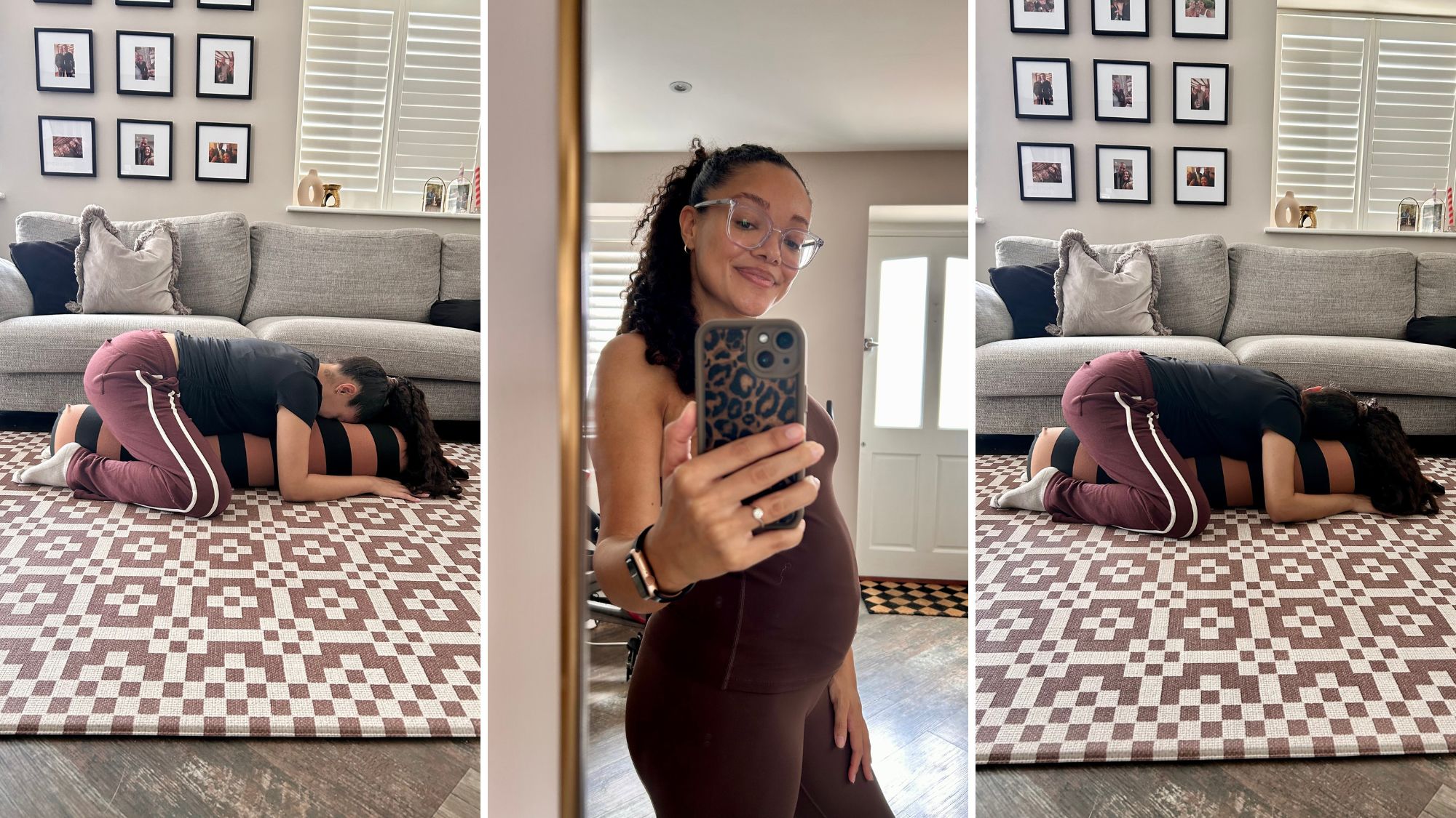 Health freelancer Becks Shepherd trying child's pose every day