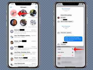 how to pin messages in iOS 14