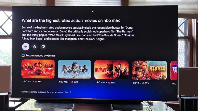 Google TV Gemini generated list of action movies on HBO Max