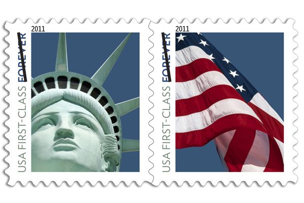 The new 2011 Forever stamp featuring the Statue of Liberty