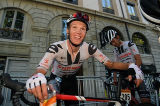 LYON FRANCE SEPTEMBER 12 Arrival Soren Kragh Andersen of Denmark and Team Sunweb Celebration during the 107th Tour de France 2020 Stage 14 a 194km stage from ClermontFerrand to Lyon TDF2020 LeTour on September 12 2020 in Lyon France Photo by Frank Faugere PoolGetty Images