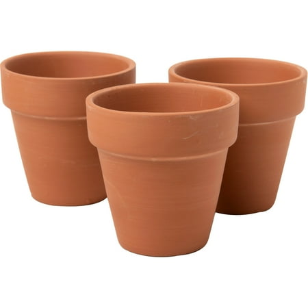 Plaid 2.62" Unpainted Surface, Terra Cotta Pot Set, 3 Piece