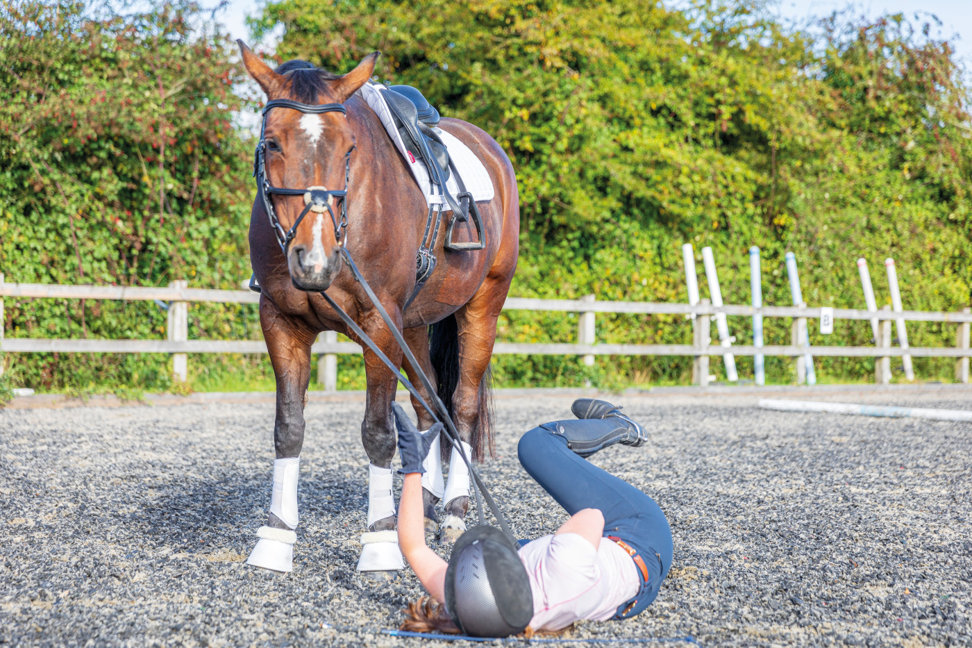 Falling of a horse