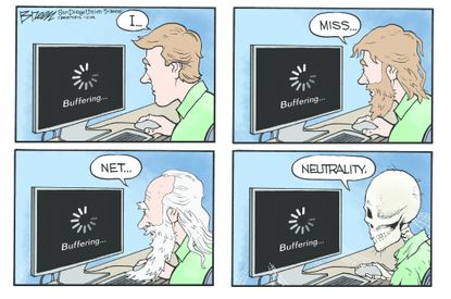 Political cartoon U.S. net neutrality repeal