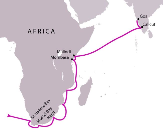 what continent was did vasco da gama discovered a indian sea route