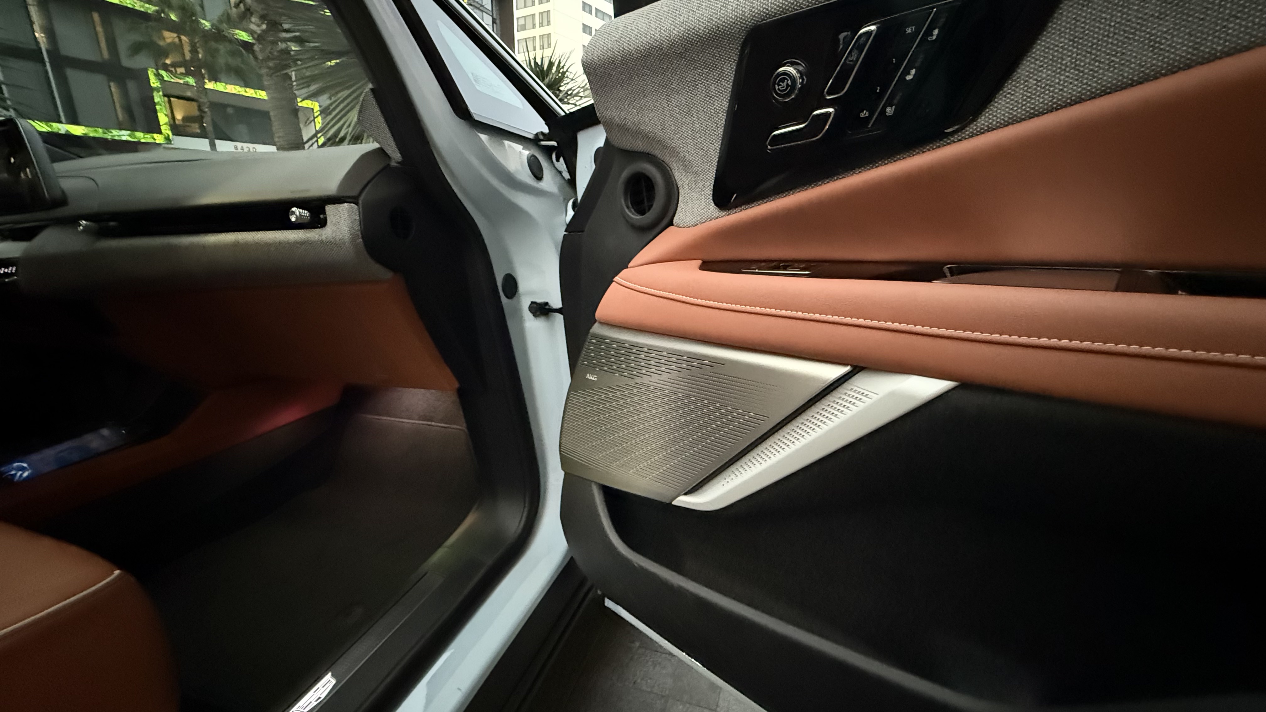 The Cadillac Lyric, with emphasis on the AKG Dolby Atmos speaker array
