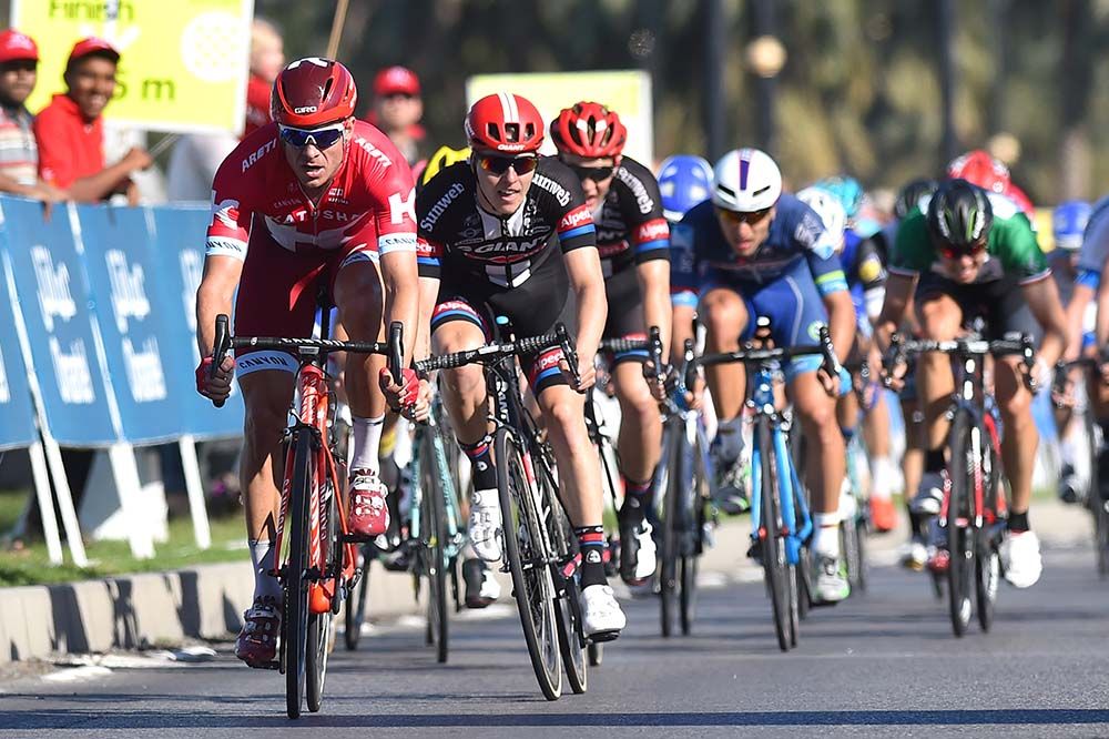 Alexander Kristoff (Katusha) heads to the finish