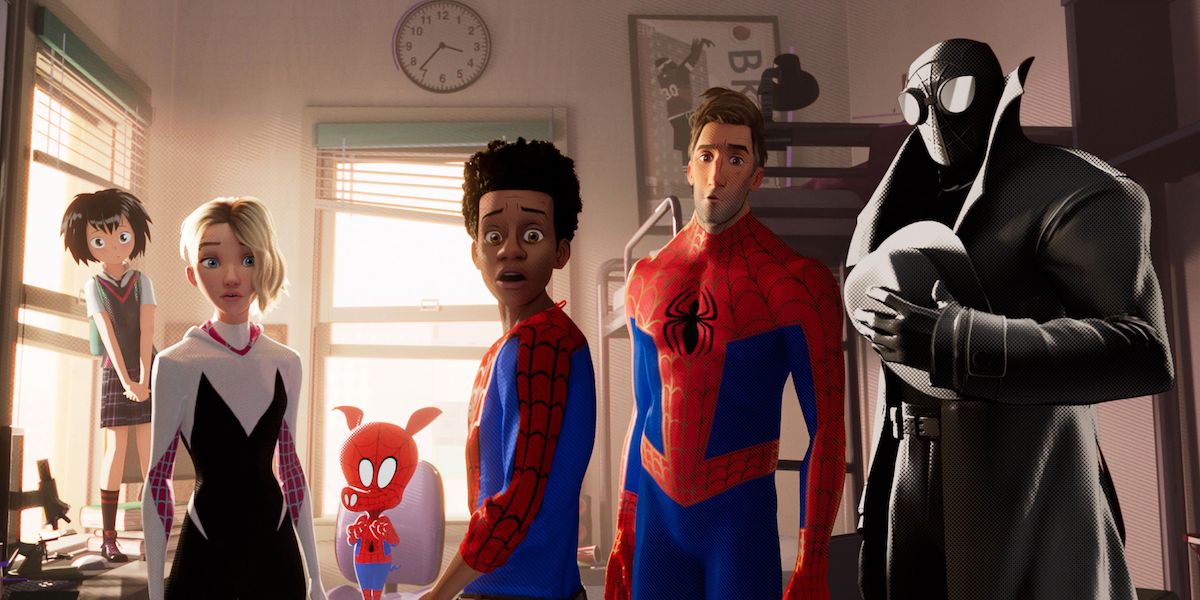 Spider-Man: Into the Spider-Verse spider-people, Gwen, Miles, Peter B. Parker, Spider-Noir