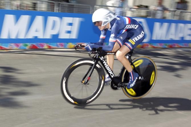 Severine Eraud (France) takes the title in the women's junior time trial