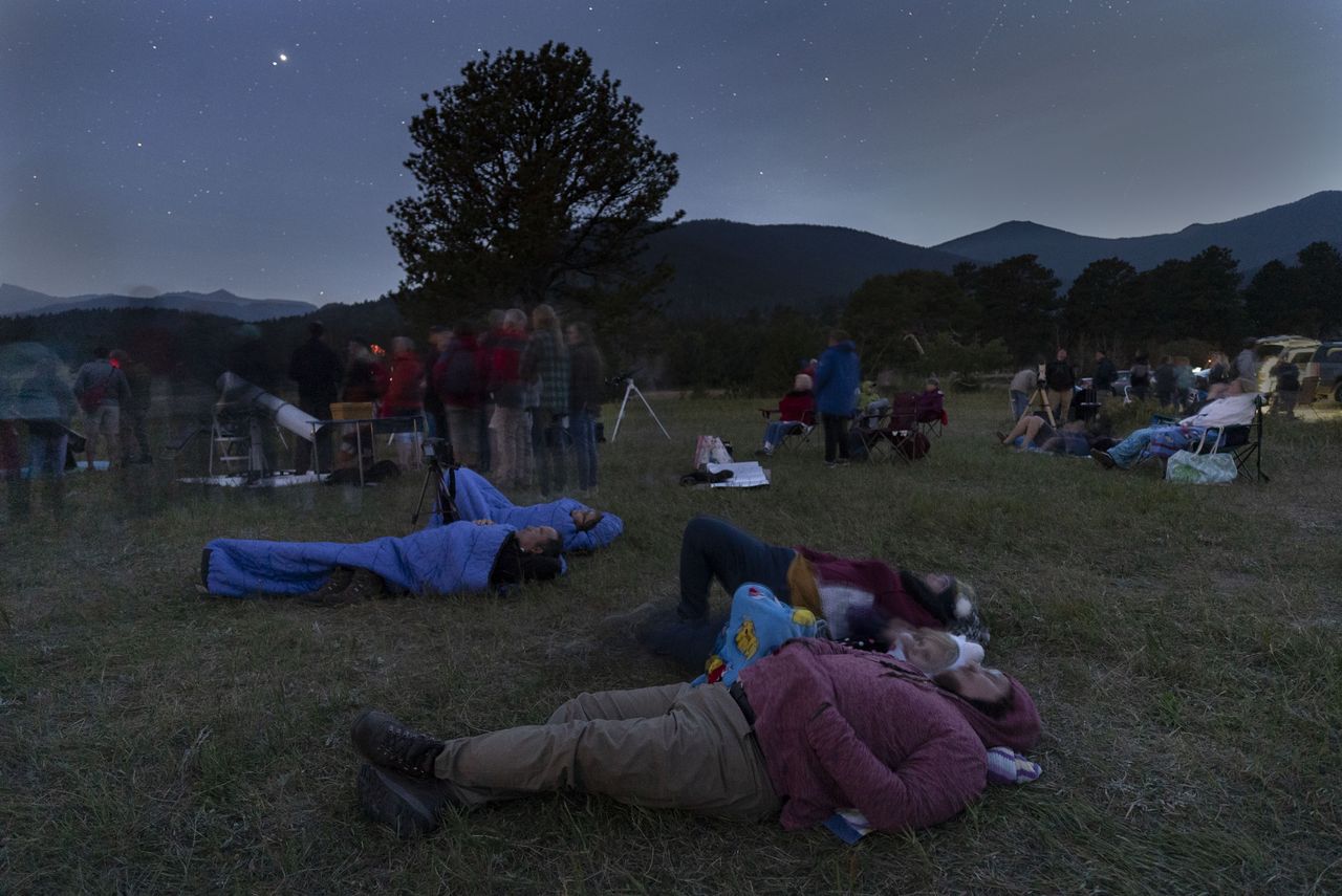 Stargazers in Rocky Mountain National Park, CO.