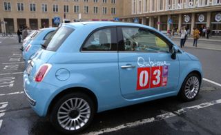 Fiat in their nippy 500s car