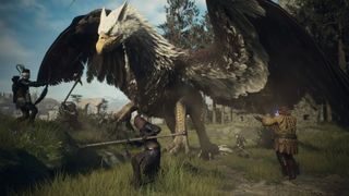 Dragon's Dogma 2 griffin attacks the party