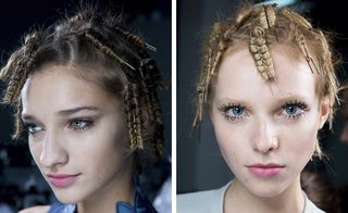 The Emporio label models with small braids created by brand regular Franco Gobbi.