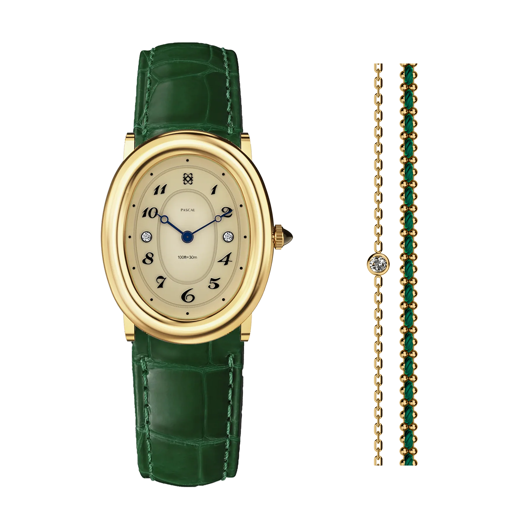Oval Bubble Diamond Watch Gift Set