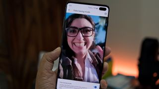 Google Duo data saver preview of a video call