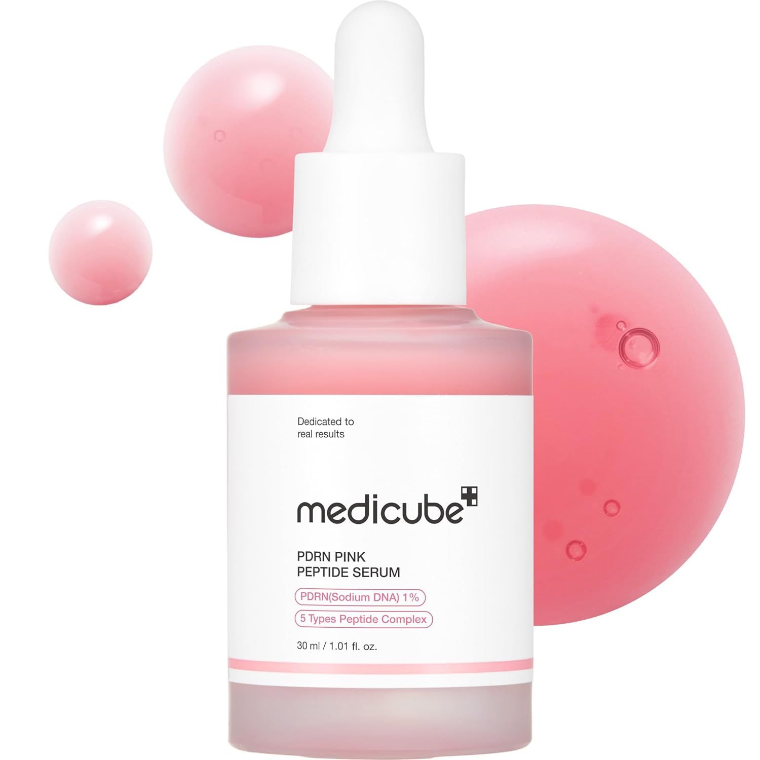Medicube Pdrn Pink Peptide Serum With Salmon Dna | Pink Glow Serum With Peptides &amp; Niacinamide for Hydration &amp; Firm-Looking Skin | Uneven Tone Care | Korean Skincare, 1.01 Fl. Oz