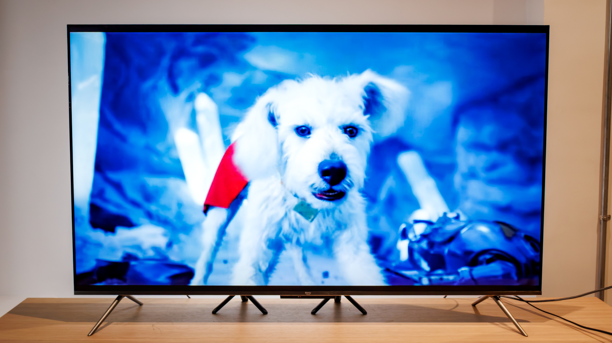 Amazon Fire TV Omni QLED Series TV (2025) on a table