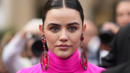 Lucy Hale is seen, outside Giambattista Valli during the Womenswear Spring/Summer 2024 as part of Paris Fashion Week on September 29, 2023 in Paris, France.