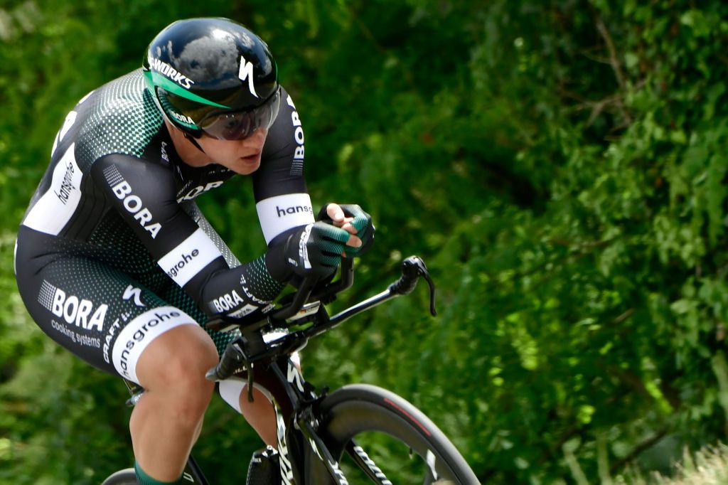 Pascal Ackermann riding the stage 4 time trial at the Crit&eacute;rium du Dauphin&eacute;