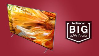 a large 4k tv against a pink background