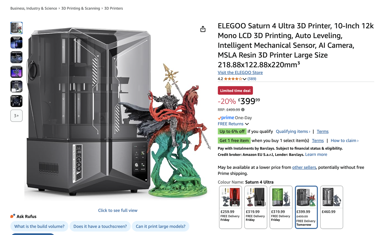 Elegoo 3D printer deal