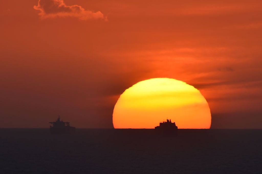 An oil tanker.