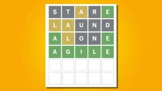 Wordle answer 711 on a yellow background