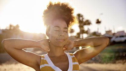 woman outside in the sun 