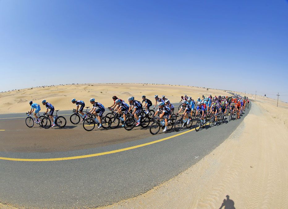 The peloton ride through the desert