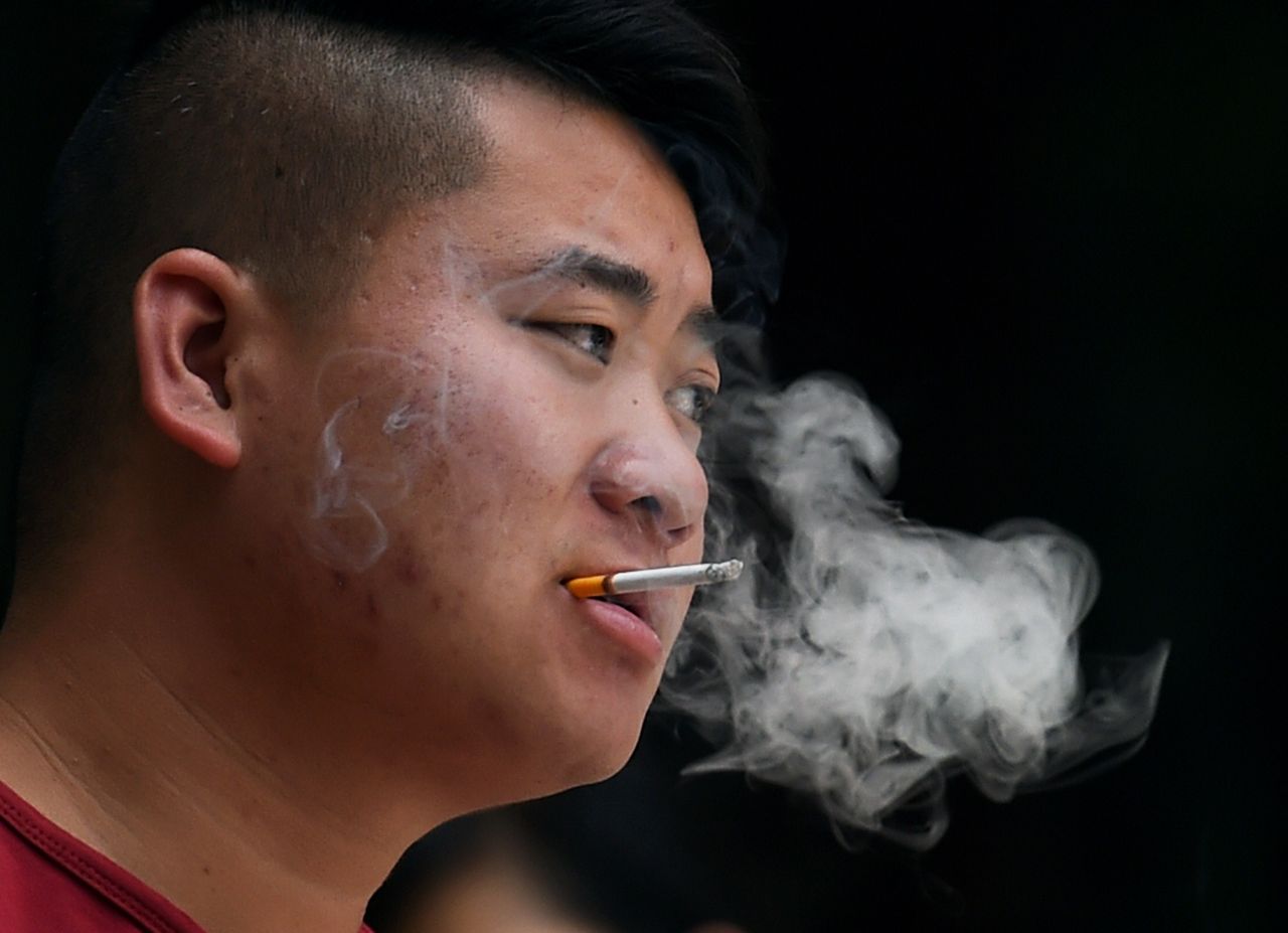 Chinese man smoking