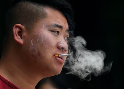 Chinese man smoking