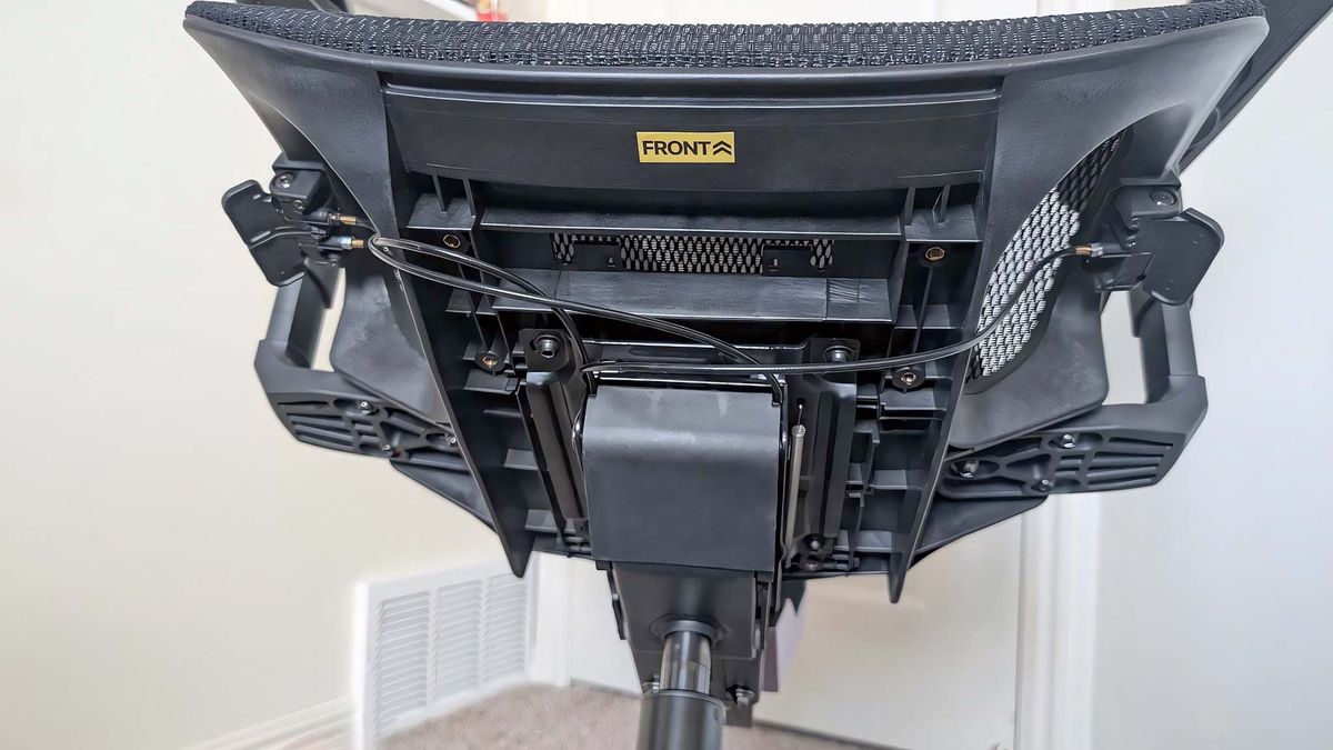 The underside of the AndaSeat X-Air Pro Mesh Office Chair.