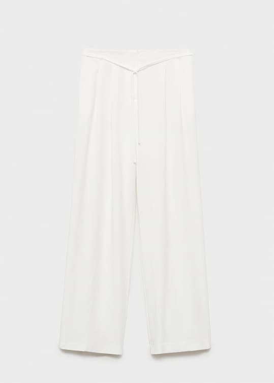 Mango, Lyocell Suit Pants With Bow Belt