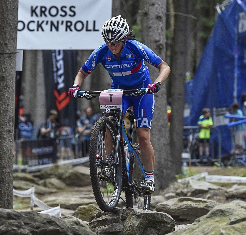 Martina Berta of Italy led the chase for the first lap
