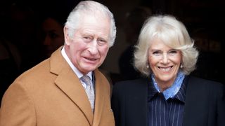 King Charles III and Camilla, Queen Consort visit Talbot Yard Food Court on April 05, 2023 in Malton, England. The King and Queen Consort are visiting Yorkshire to meet local producers and charitable organisations.