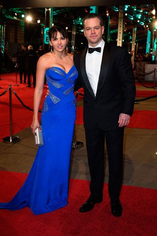 Luciana Barroso & Matt Damon At The BAFTAs 2016