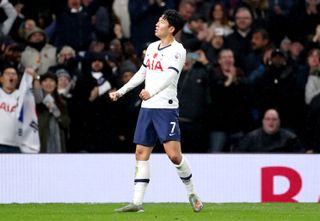 Son Heung-min celebrates the opener