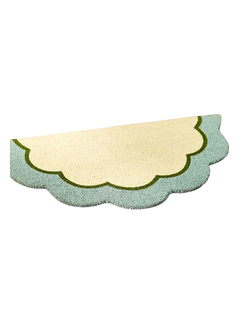 Devon Scalloped Coir Printed Doormat