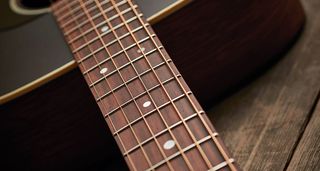 Acoustic Guitar fingerboard close-up