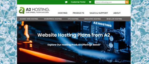 A2 Hosting homepage