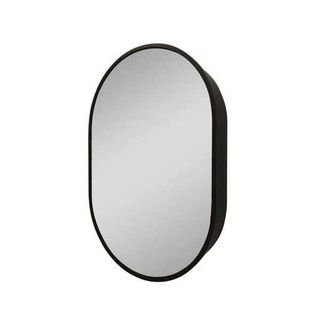 black oval storage mirror