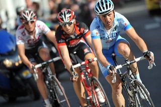 Davide Rebellin leads Alejandro Valverde and Frank Schleck