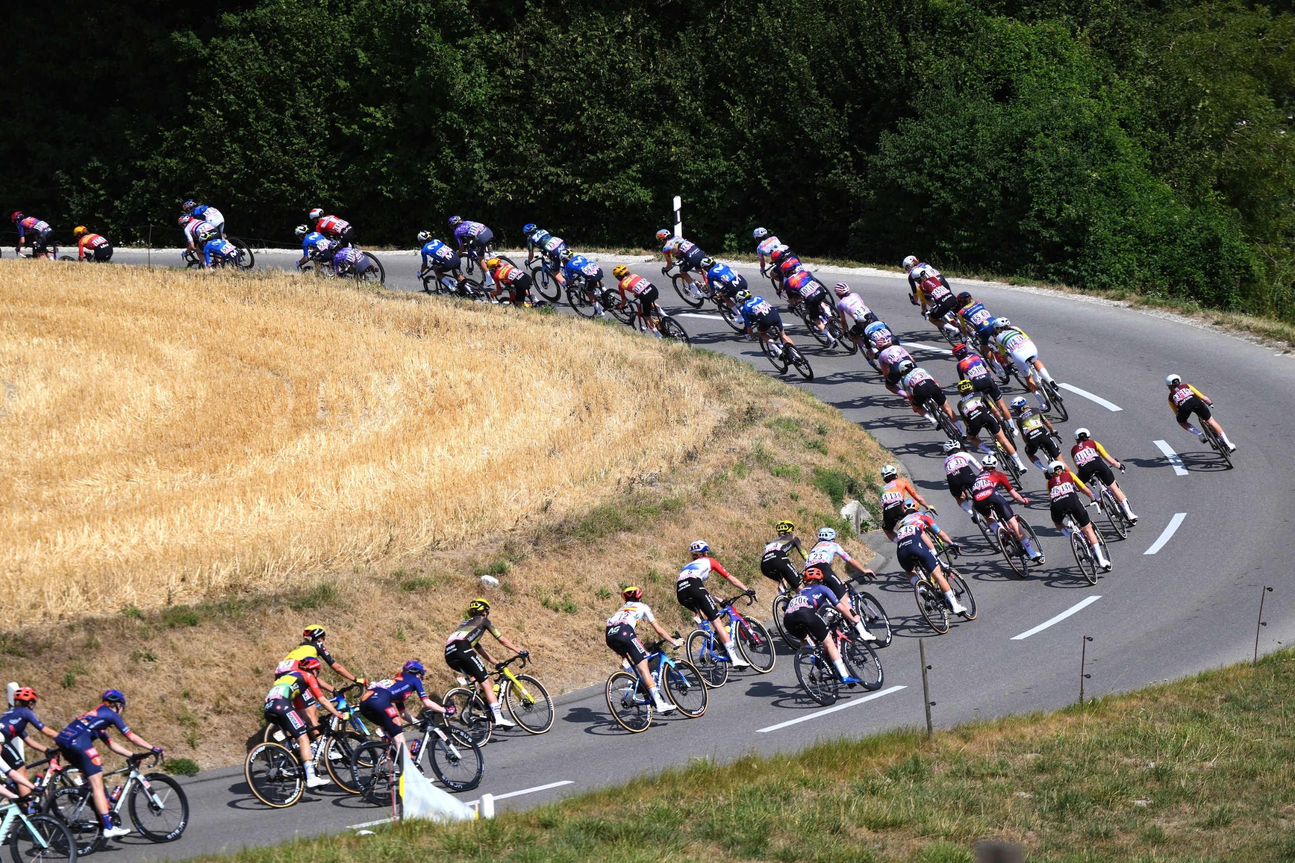 The peloton at the 2026 Tour de France Femmes