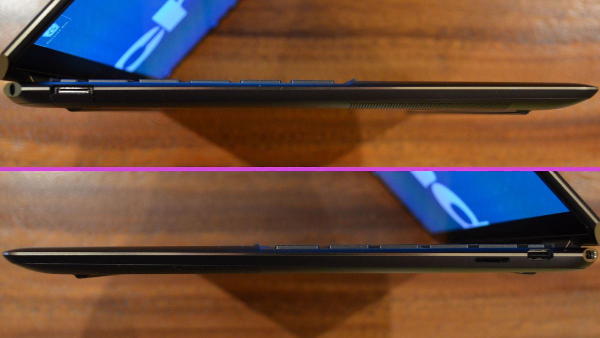 An HP Spectre x360 2022 on a wooden table
