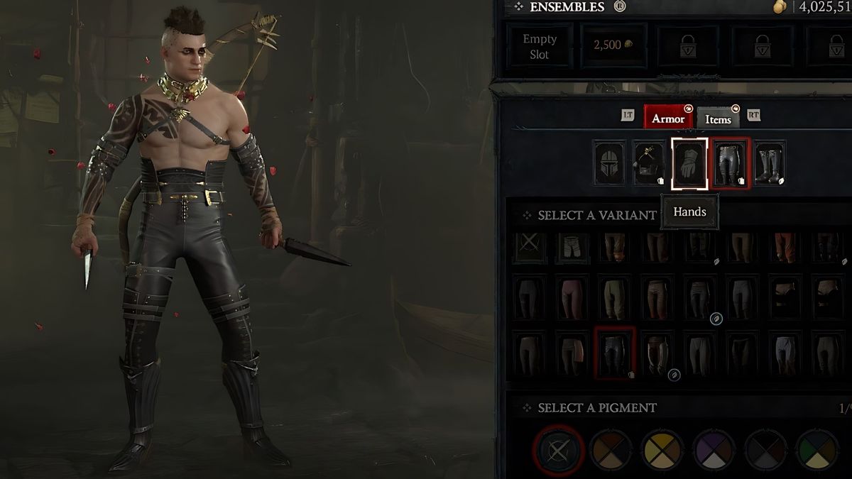 Rogue in Diablo 4 wearing the 'Beautiful in Sin' Set