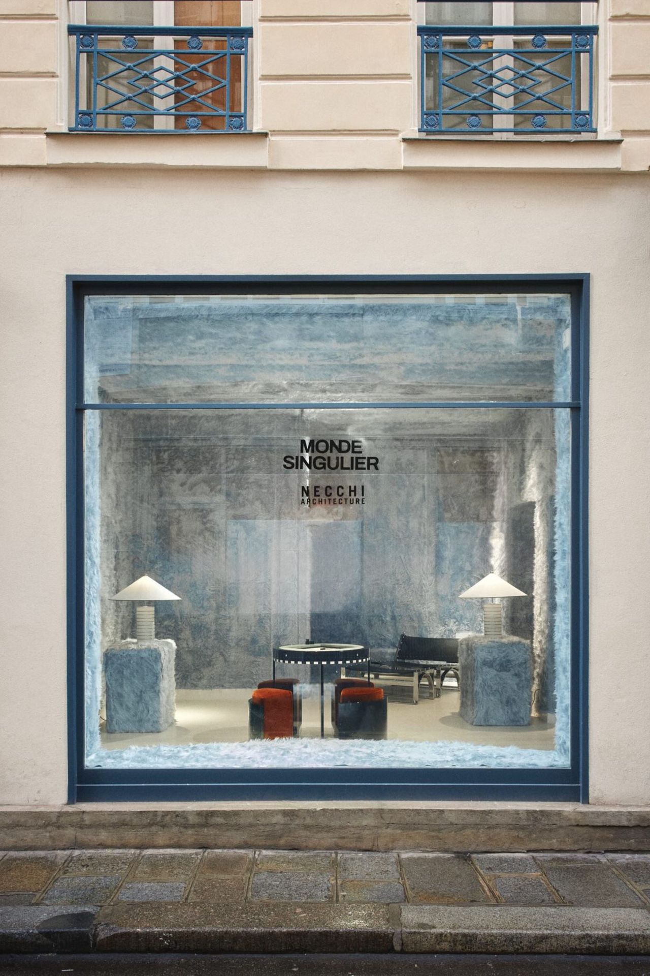 photo of the window at Paris Deco Off for Necchi x Monde Singulier